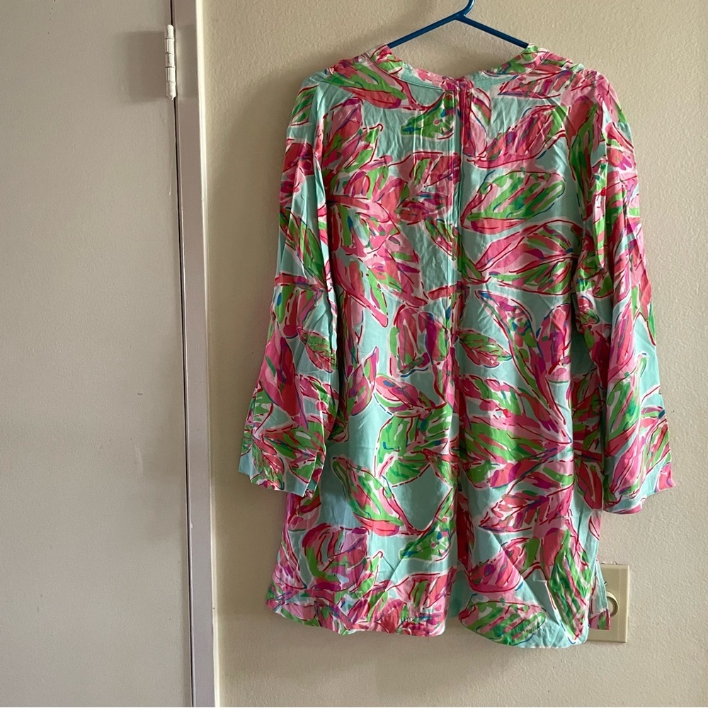 Lily Pulitzer Colorful Leaf Print Tunic Top size XL